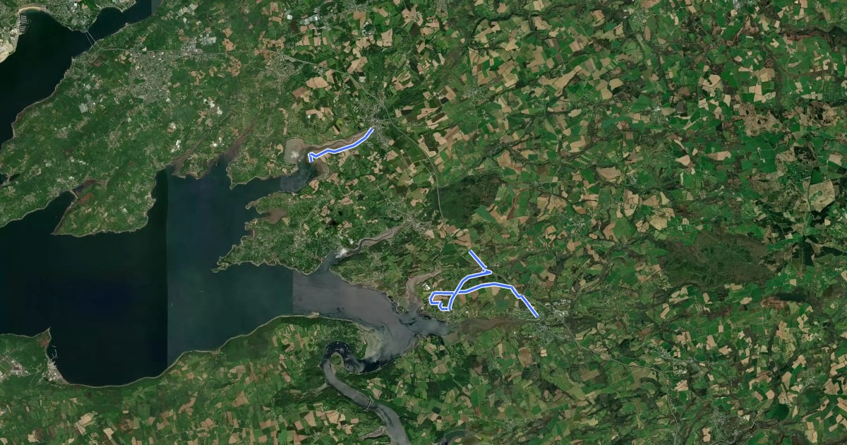 Маршрут Sentier du Littoral на спутниковом снимке