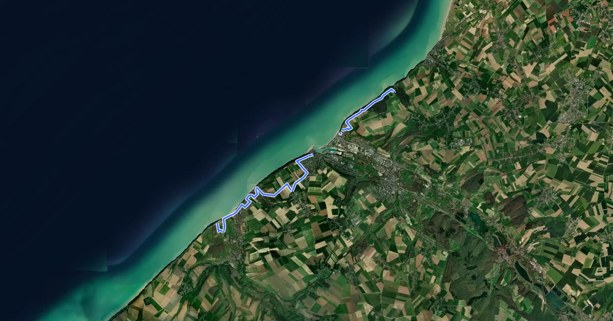 Маршрут Sentier du Littoral - Le Treport на спутниковом снимке