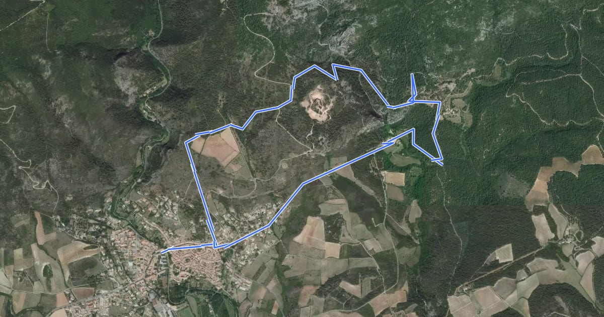 Маршрут Sentier du Marbre - Boucle de Caunes на спутниковом снимке
