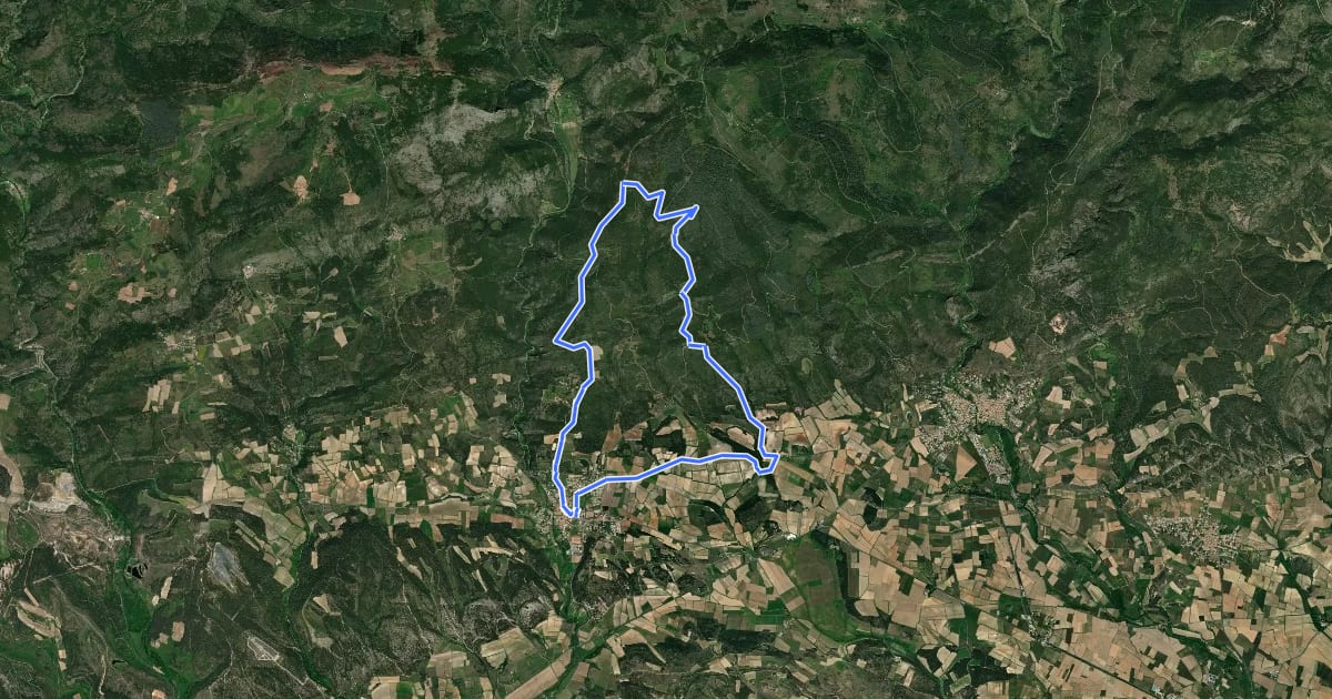 Маршрут Sentier du Marbre - Boucle de Villeneuve на спутниковом снимке