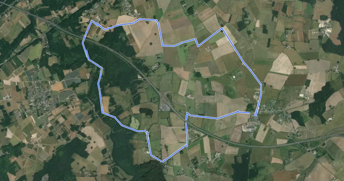 Маршрут Sentier du Menhir - Druye на спутниковом снимке