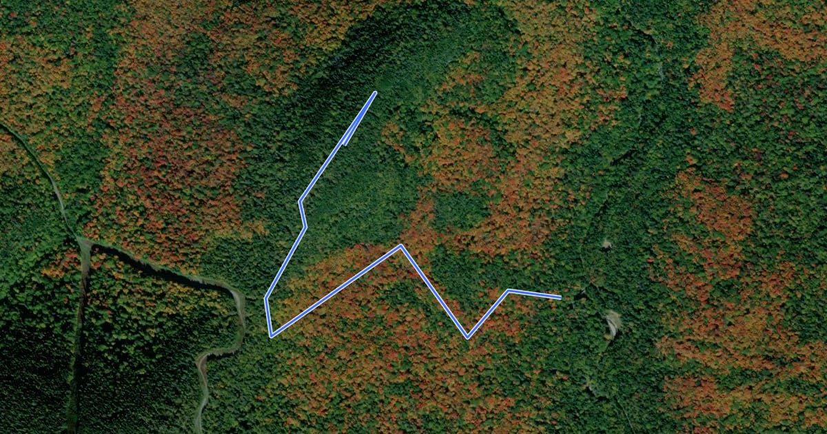 Маршрут Sentier du Mont-Chocolat на спутниковом снимке