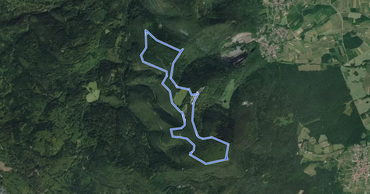 Маршрут Sentier du Mur Païen на спутниковом снимке