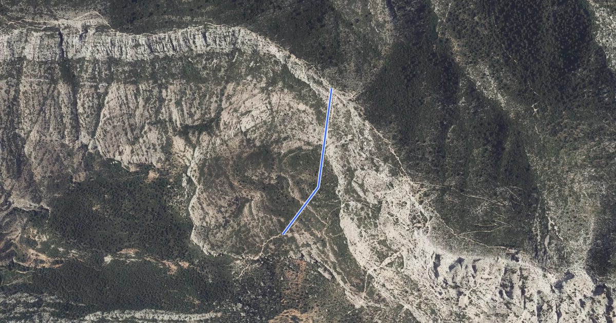 Маршрут Sentier du pas de l'Escalette на спутниковом снимке