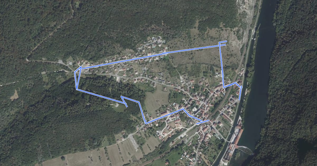 Маршрут Sentier du Patrimoine на спутниковом снимке