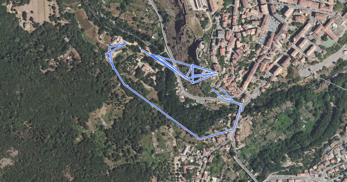 Маршрут Sentier du Patrimoine de Corte на спутниковом снимке