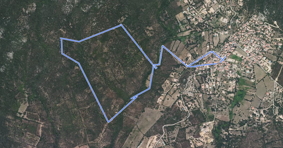 Маршрут Sentier du Patrimoine de Monacia-d'Aullène на спутниковом снимке