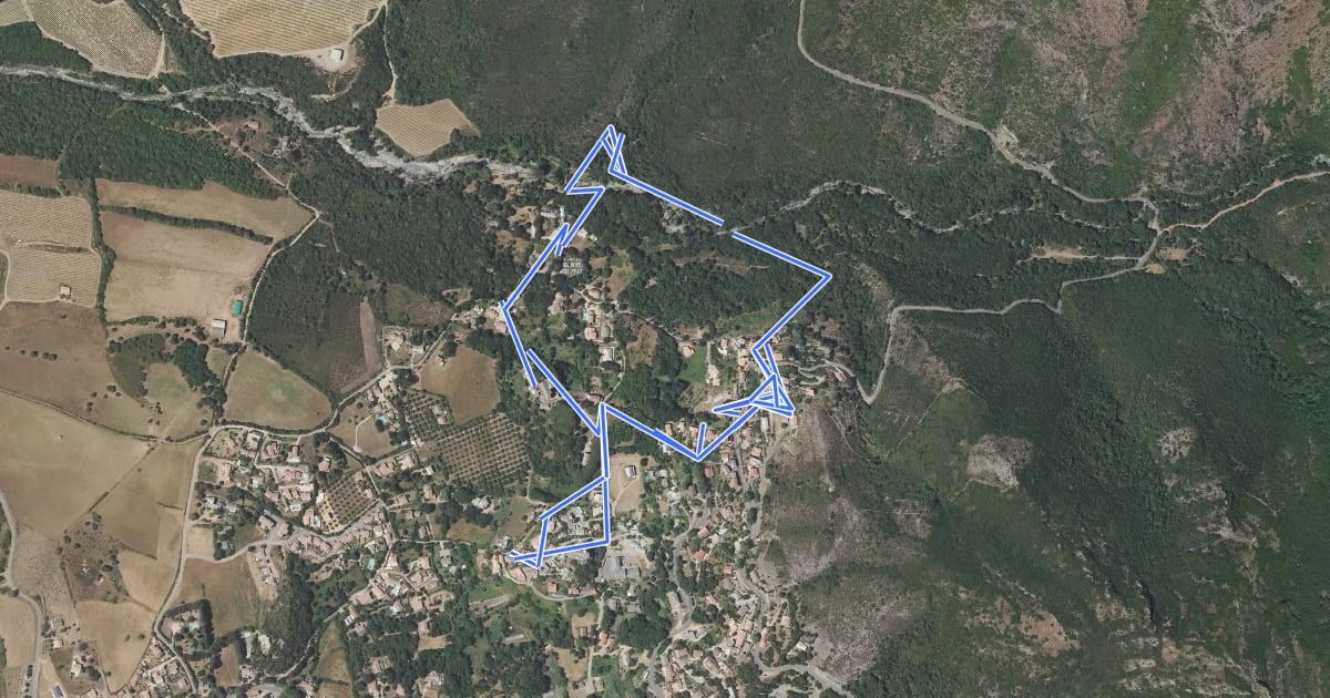 Маршрут Sentier du Patrimoine de Patrimonio на спутниковом снимке