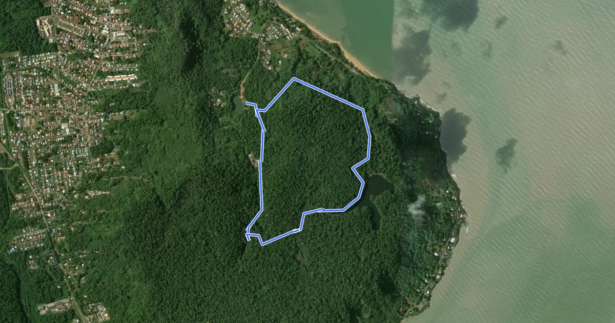 Маршрут Sentier du Rorota на спутниковом снимке