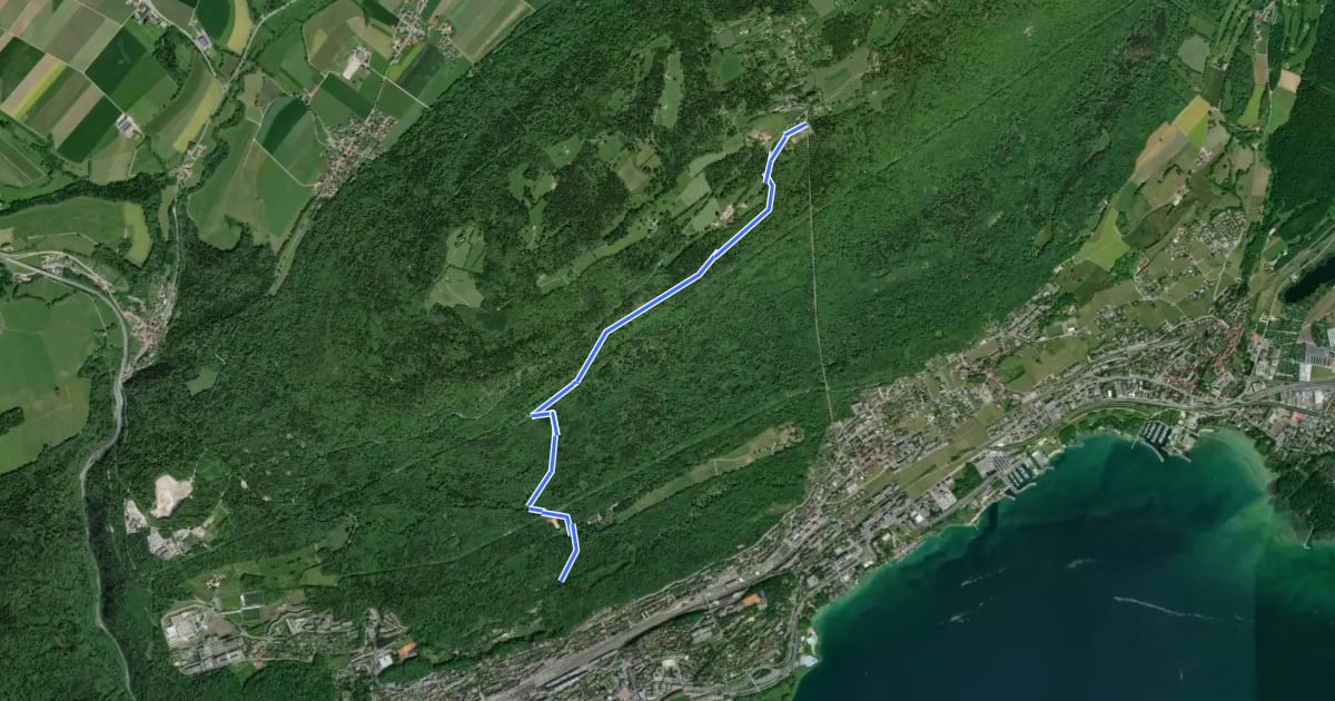Маршрут Sentier du Temps на спутниковом снимке