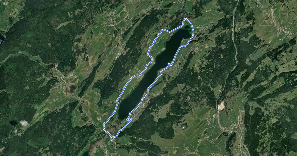 Маршрут Sentier du Tour du Lac на спутниковом снимке