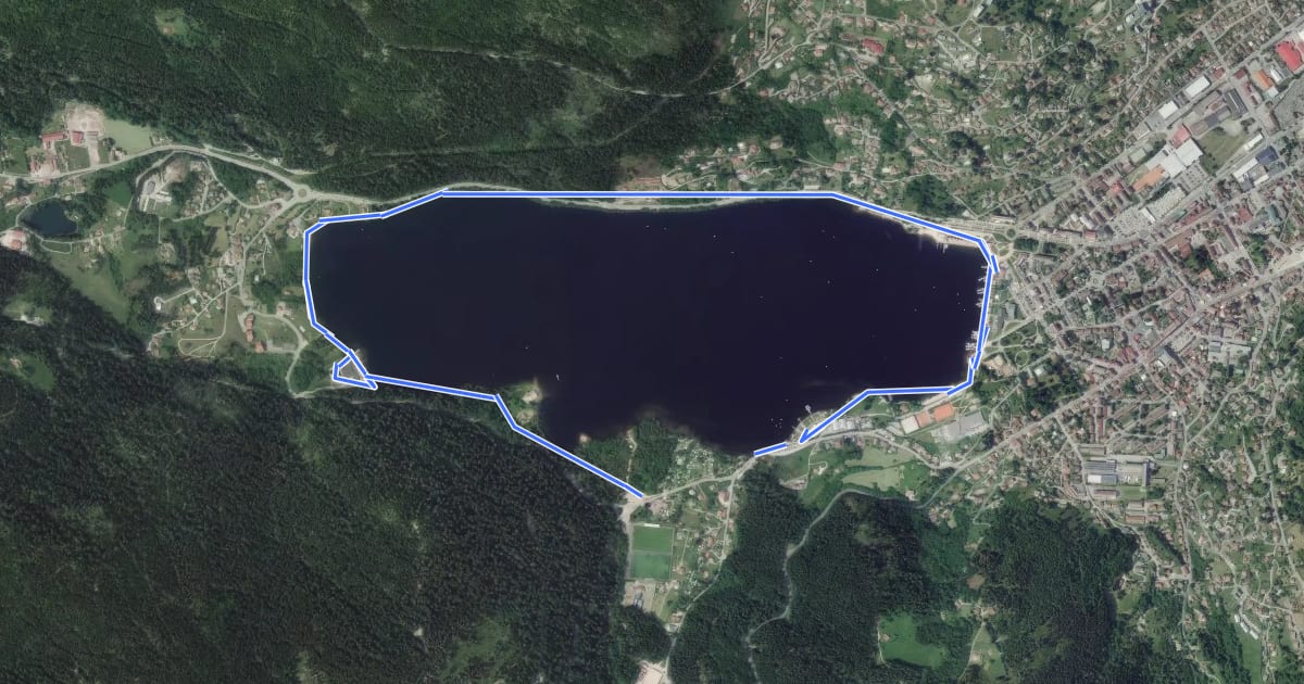 Маршрут Sentier du Tour du Lac на спутниковом снимке