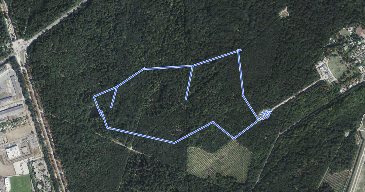Маршрут Sentier du Val на спутниковом снимке