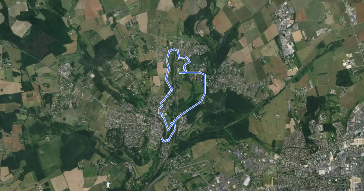 Маршрут Sentier entre deux villages - La Membrolle-sur-Choisille на спутниковом снимке
