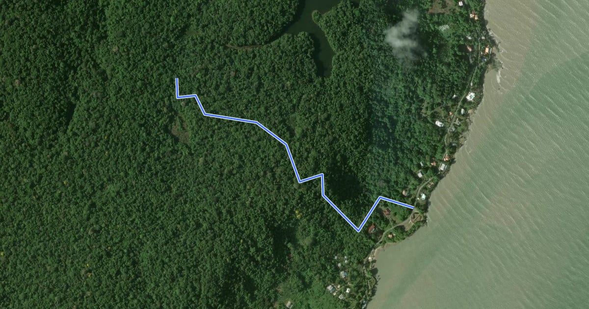 Маршрут Sentier Fort Diamant на спутниковом снимке