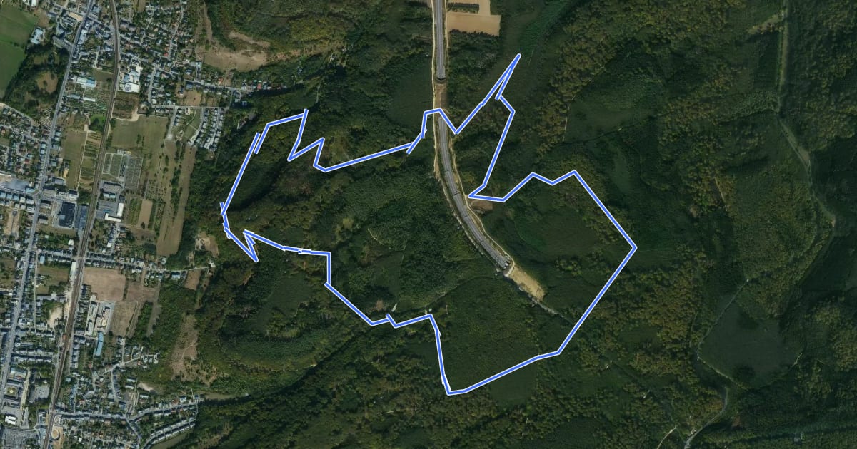 Маршрут Sentier historique «Grünewald» Steinsel - Walferdange на спутниковом снимке