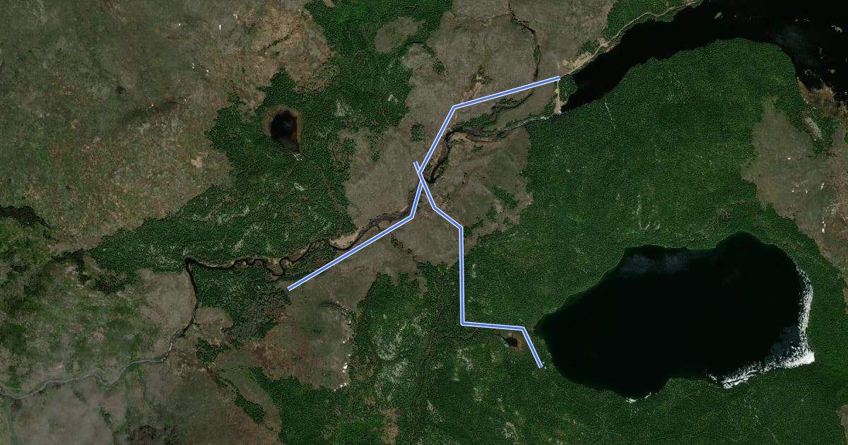 Маршрут Sentier le Pionnier на спутниковом снимке