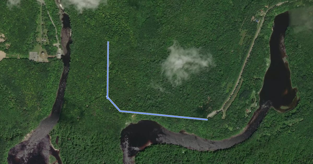 Маршрут Sentier Le Portage на спутниковом снимке