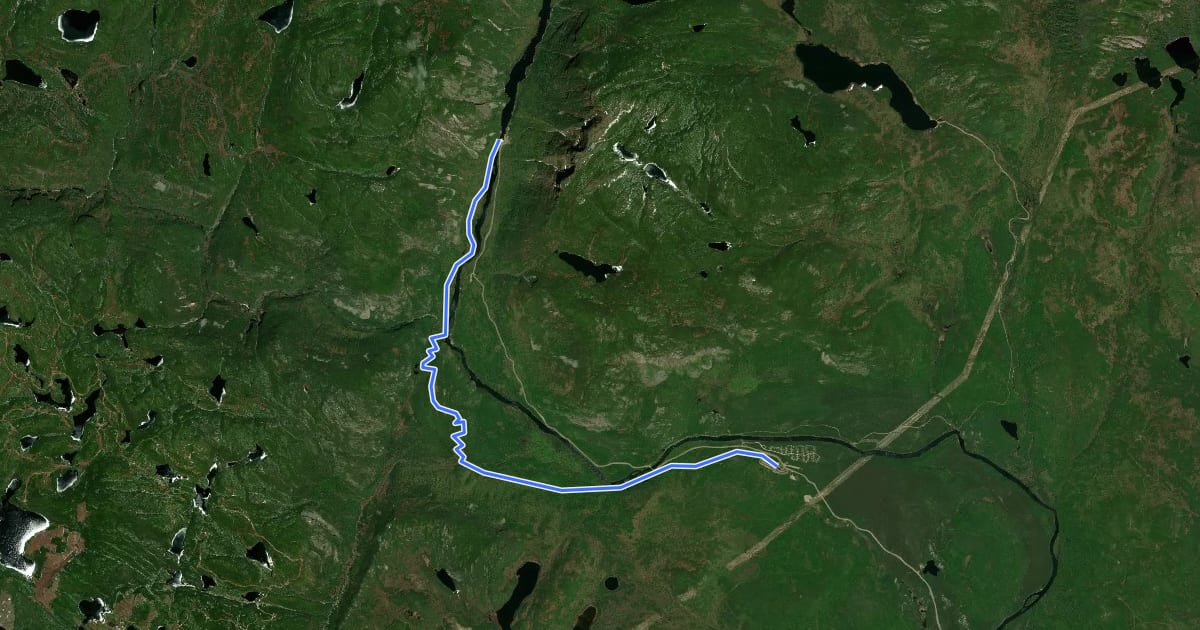 Маршрут Sentier le Riverain на спутниковом снимке