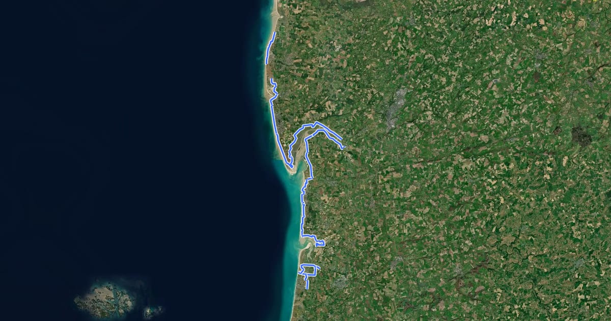 Маршрут Sentier littoral на спутниковом снимке