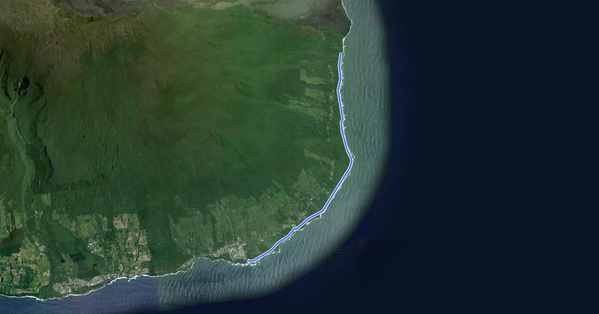 Маршрут Sentier Littoral на спутниковом снимке