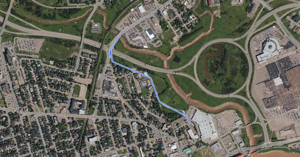 Маршрут Sentier Panacadie Trail на спутниковом снимке