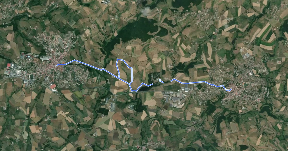 Маршрут Sentier piétonnier entre Chazelle sur Lyon et Saint-Symphorien sur Coise на спутниковом снимке