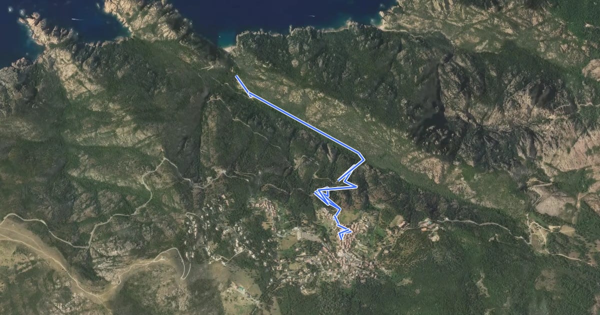 Маршрут Sentier Piana<->Ficaghjola Plage на спутниковом снимке