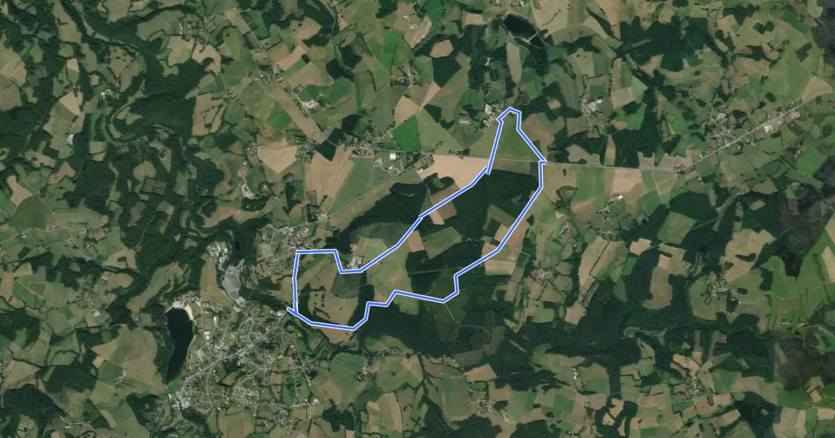 Маршрут Sentier Puy du Thé на спутниковом снимке