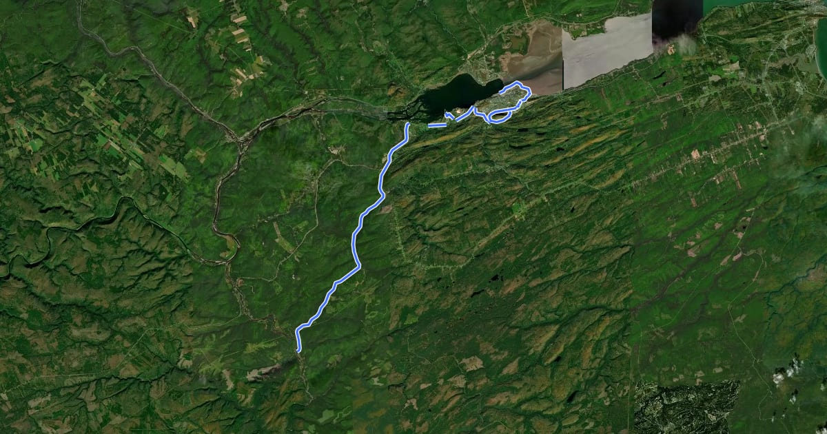Маршрут Sentier Restigouche Trail на спутниковом снимке