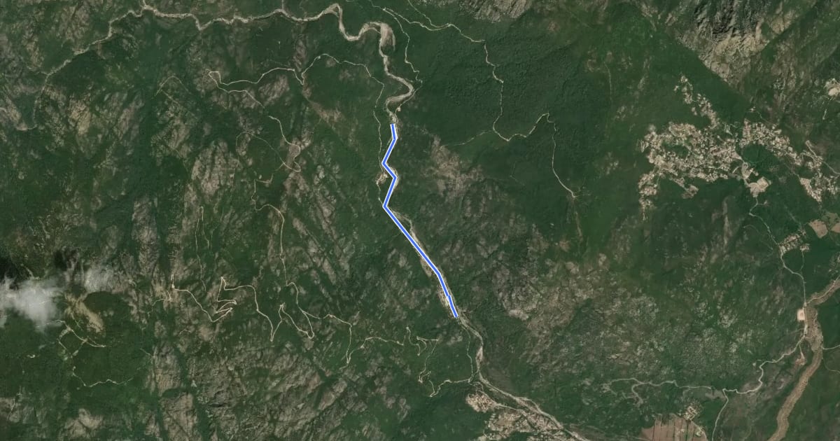Маршрут Sentier Retour du Ponte di Marionu на спутниковом снимке