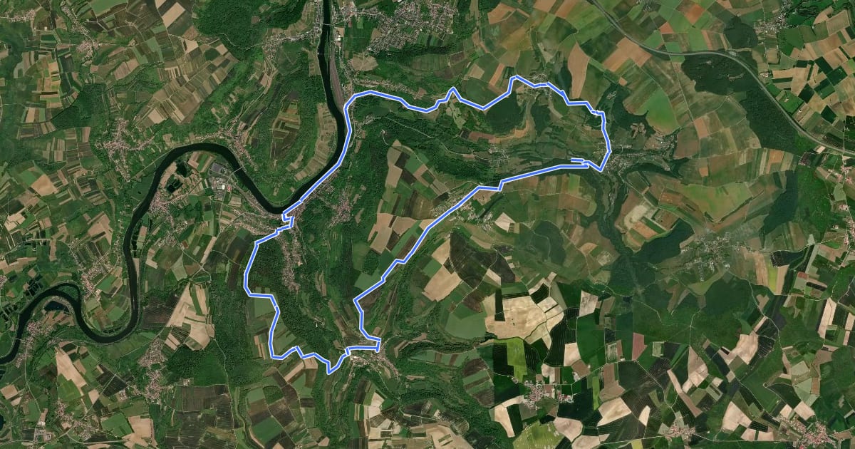 Маршрут Sentier Sierck-Apach-Montenach на спутниковом снимке