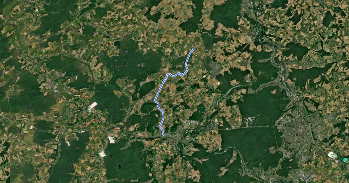 Маршрут Sentier Toul-Thiaucourt на спутниковом снимке