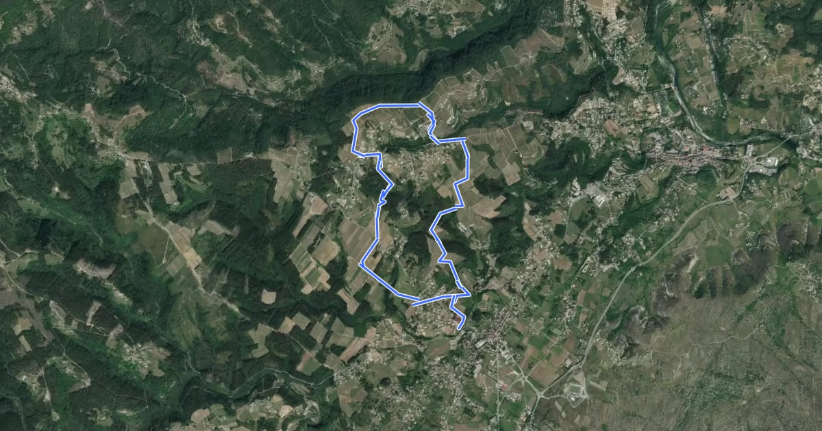 Маршрут Sentier Vigneron на спутниковом снимке
