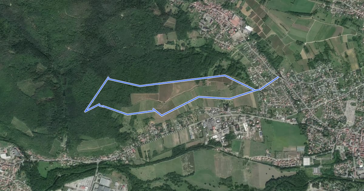 Маршрут Sentier viticole на спутниковом снимке