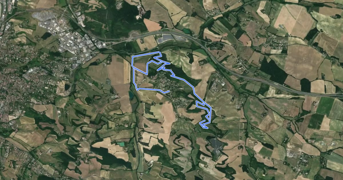 Маршрут Sentier VTT Montégut на спутниковом снимке
