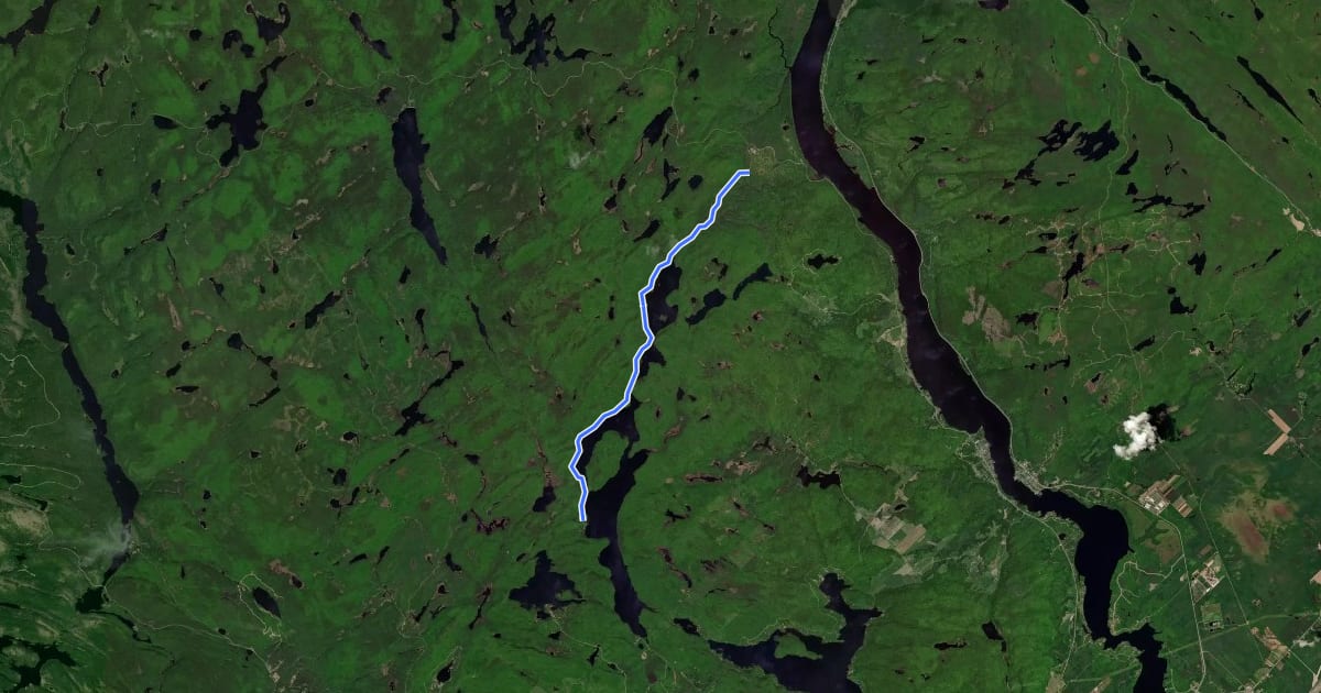 Маршрут Sentier Wabenaki на спутниковом снимке