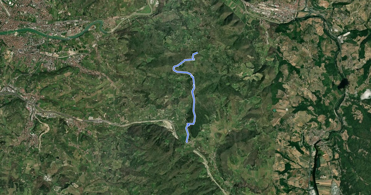 Маршрут Sentiero 0 – da Poggio a Luco a San Donato in Collina на спутниковом снимке