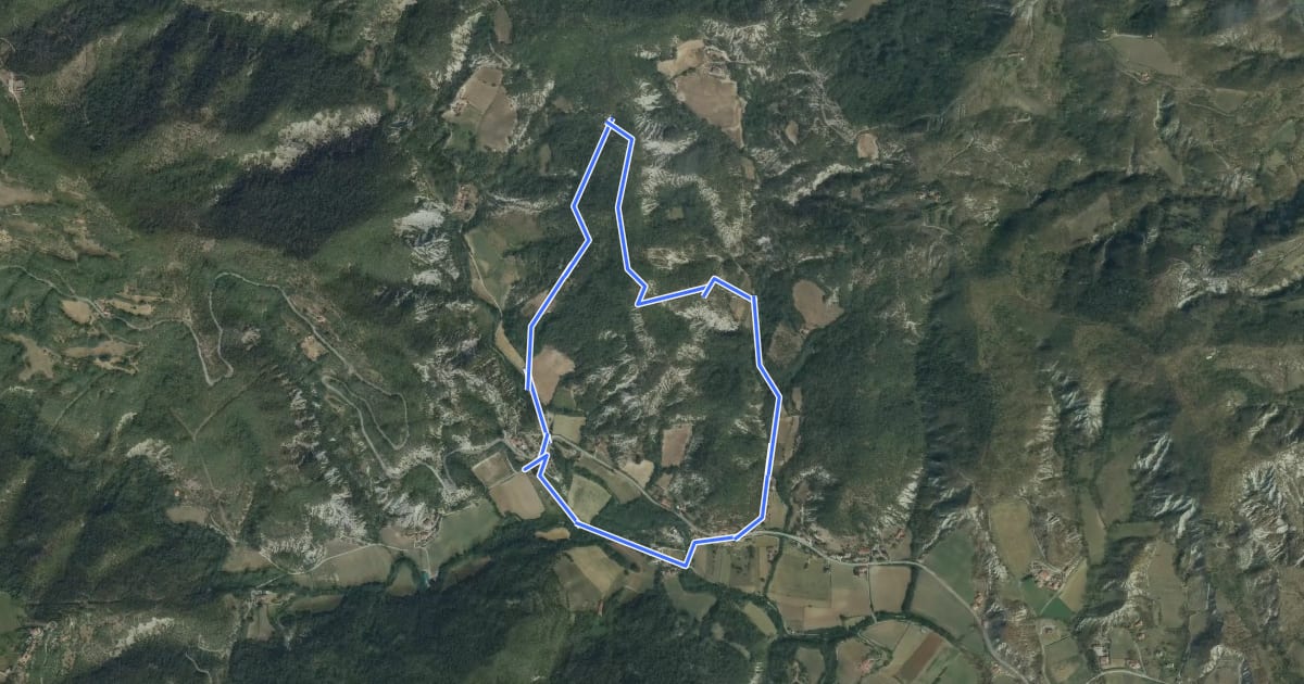 Маршрут Sentiero 4 del Parco Naturale di Piana Crixia на спутниковом снимке