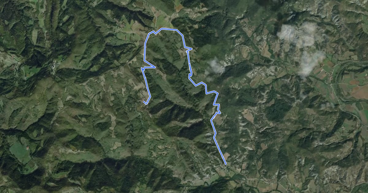 Маршрут Sentiero 5 del Parco Naturale di Piana Crixia на спутниковом снимке