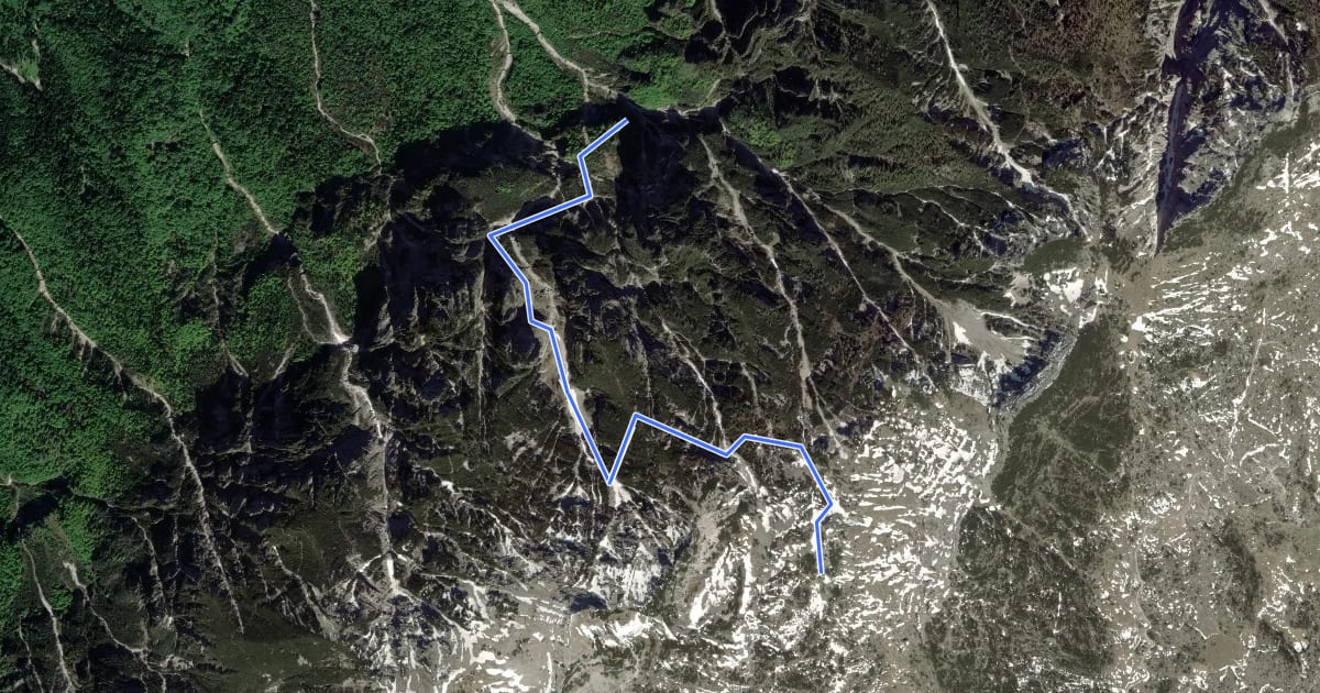 Маршрут Sentiero alpinistico attrezzato del Vallon delle Dodici на спутниковом снимке