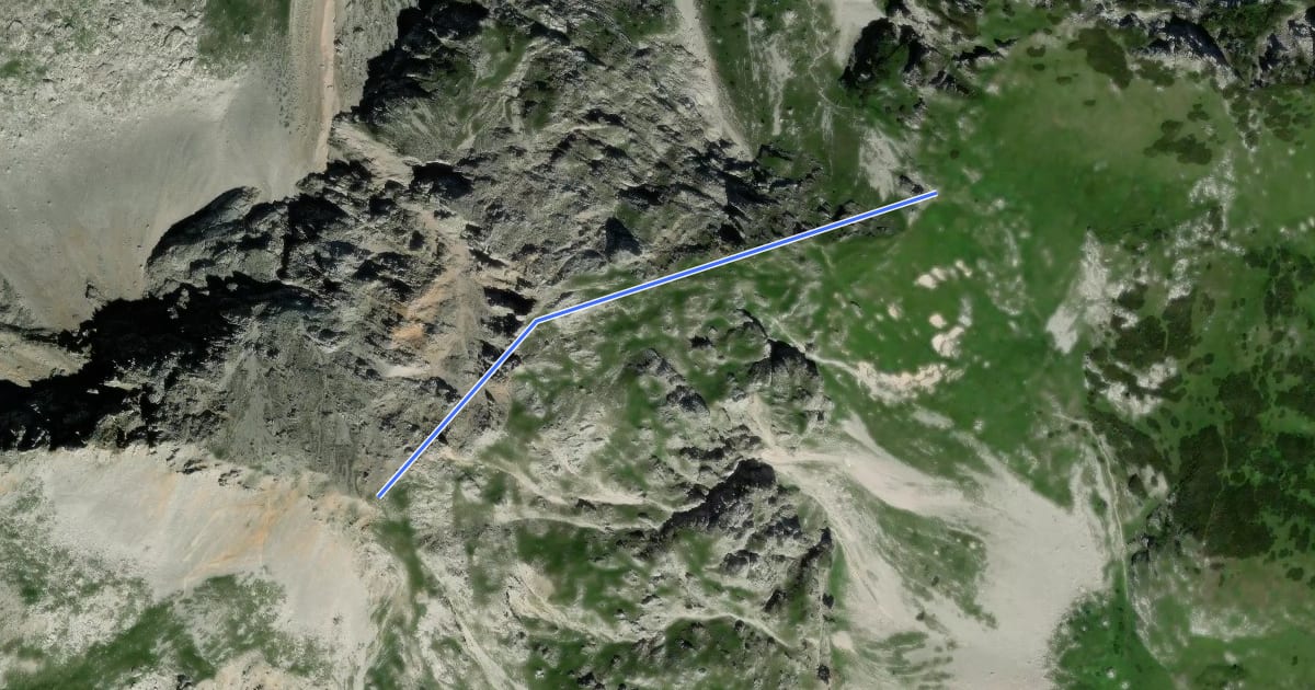 Маршрут Sentiero alpinistico Carlo Alberto Banal на спутниковом снимке