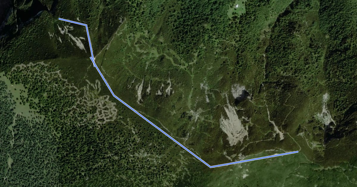 Маршрут Sentiero attrezzato Caduti della Montagna на спутниковом снимке