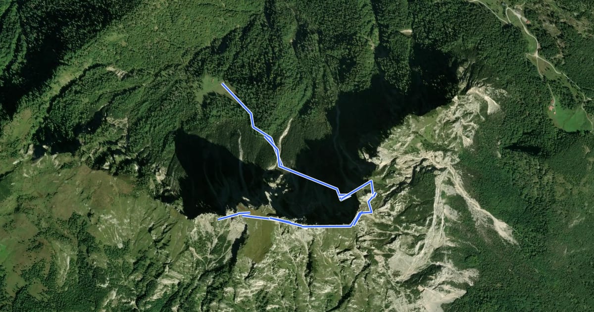 Маршрут Sentiero attrezzato "De Monte Pascul" на спутниковом снимке