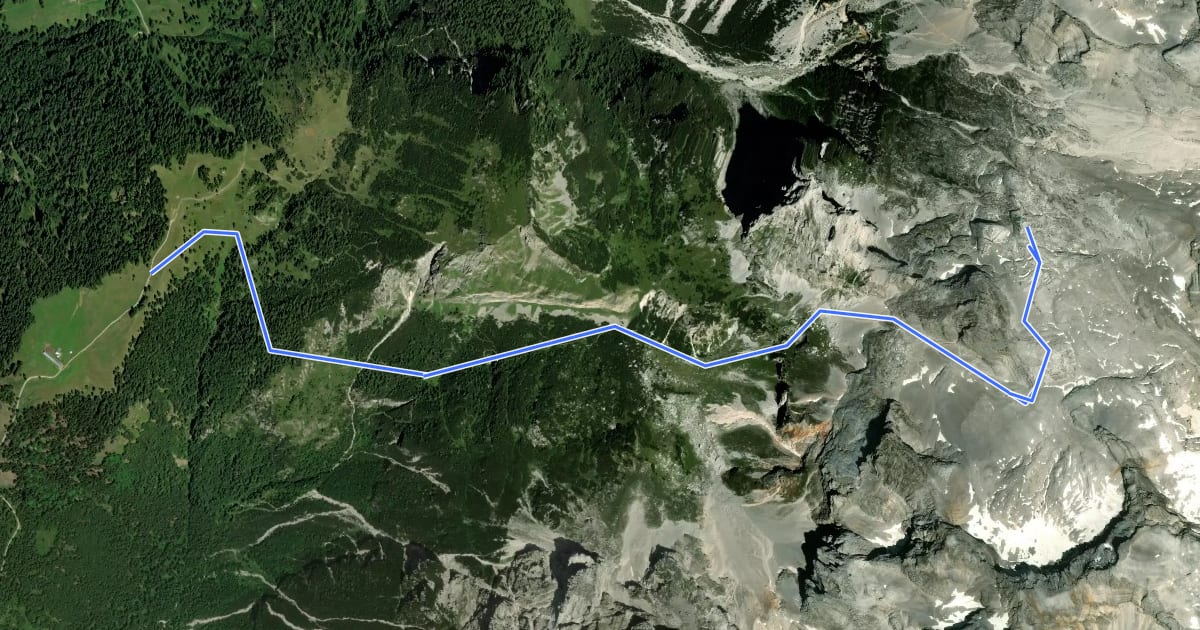 Маршрут Sentiero attrezzato della Val di Sacco на спутниковом снимке