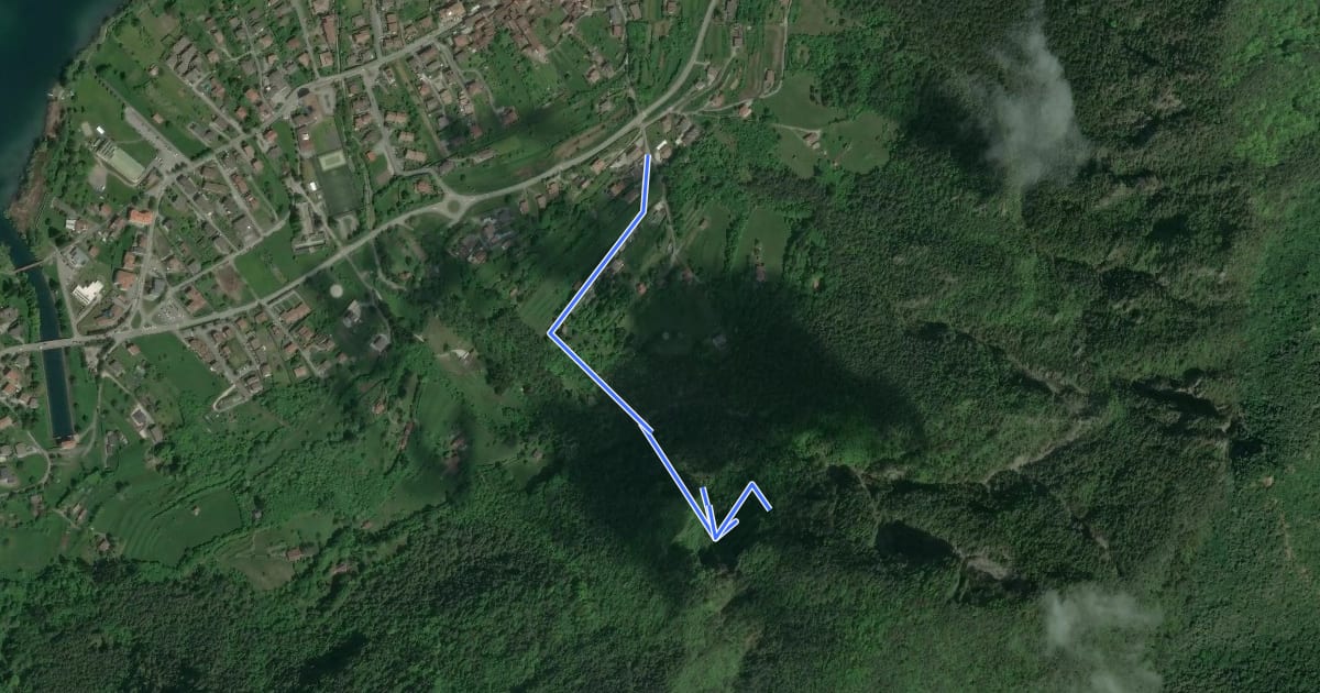Маршрут Sentiero attrezzato delle cascate на спутниковом снимке