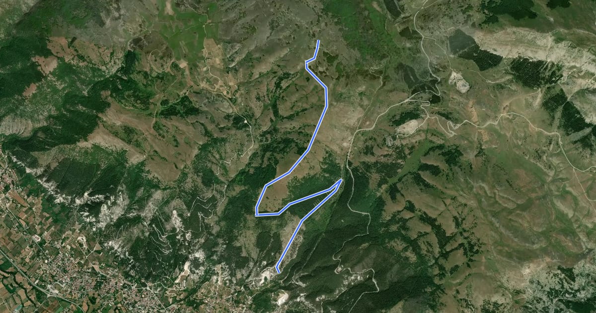 Маршрут Sentiero CAI 423 на спутниковом снимке
