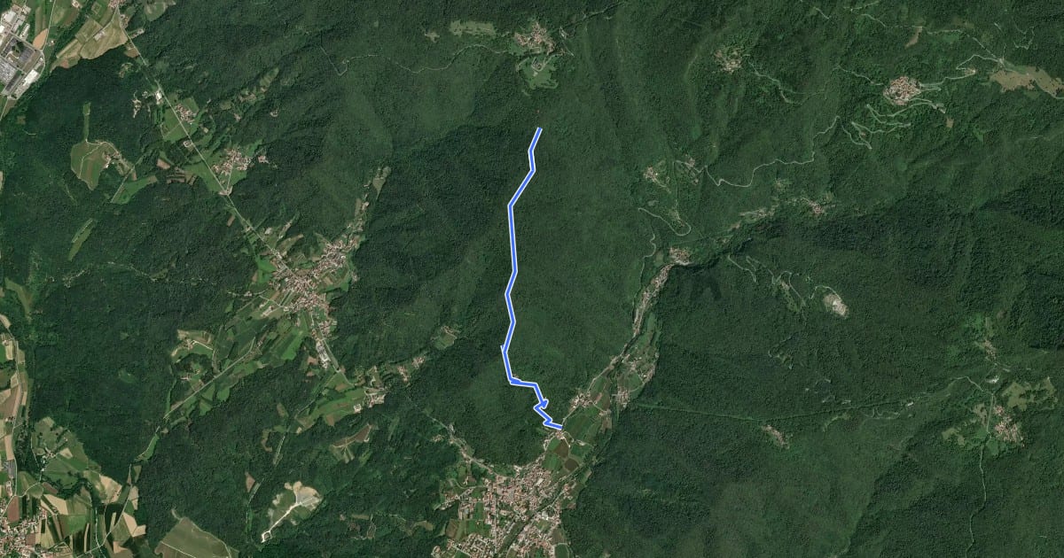 Маршрут Sentiero dei castelli di Faedis на спутниковом снимке