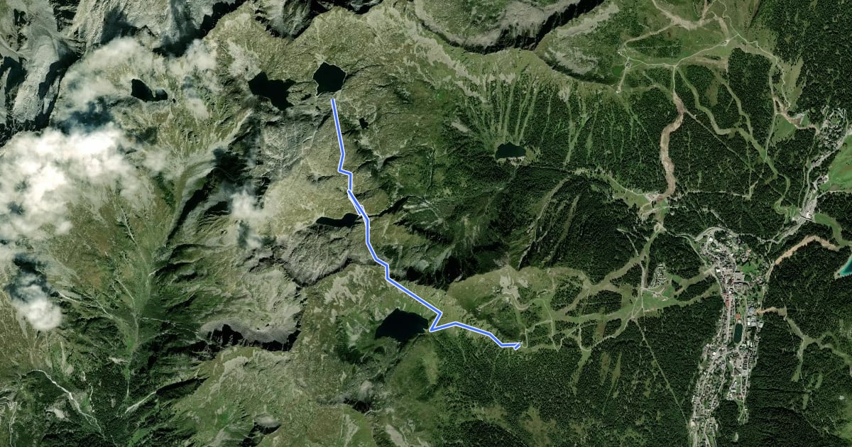 Маршрут Sentiero dei Cinque Laghi на спутниковом снимке