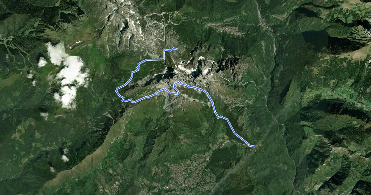 Маршрут Sentiero dei Laghi Alto - Tappa 12 на спутниковом снимке